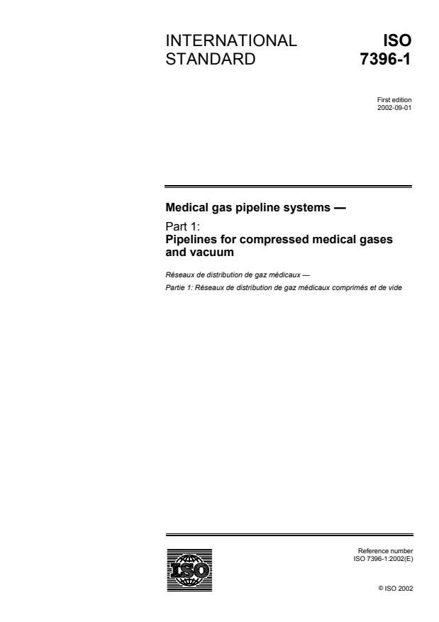ISO 7396-1:2002 - Medical gas pipeline systems