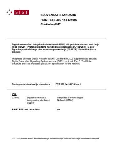 P ETS 300 141-5:1997