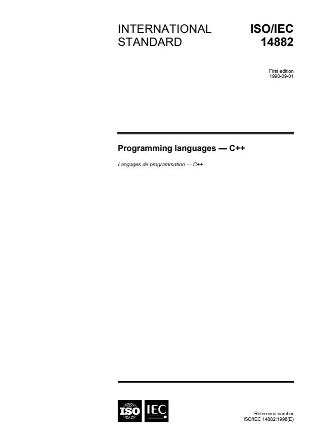 ISO/IEC 14882:1998 - Programming languages -- C++