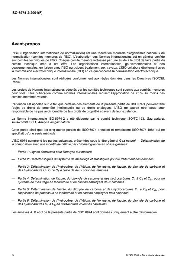 ISO 6974-2:2001 ISO 6974-2:2001 - Gaz naturel -- Détermination de la composition avec une incertitude définie par chromatographie en phase gazeuse - Page 4 preview