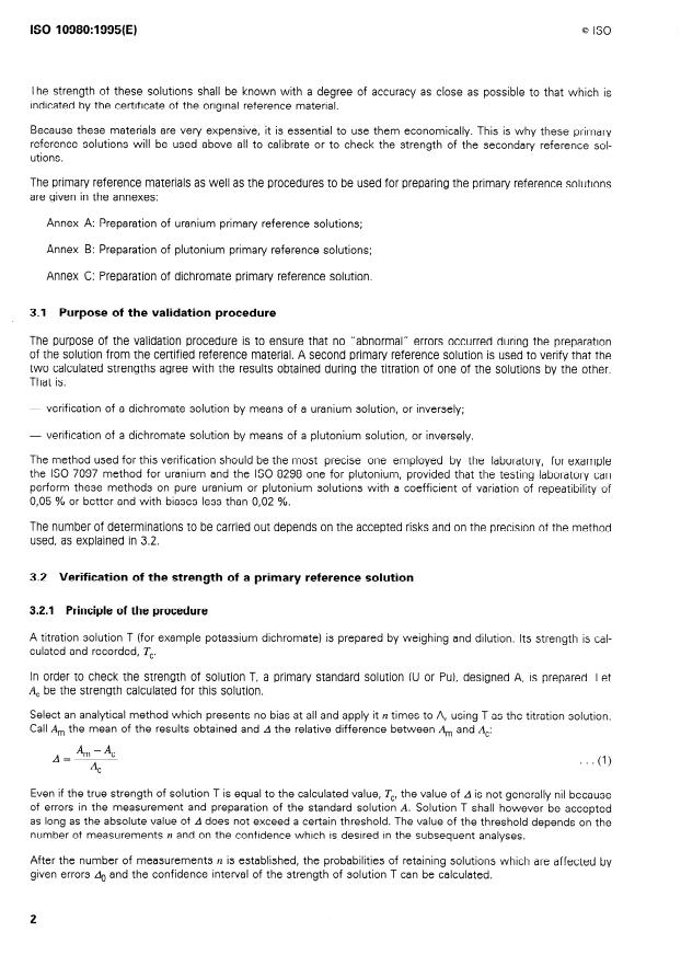 ISO 10980:1995 ISO 10980:1995 - Validation of the strength of reference solutions used for measuring concentrations - Page 4 preview