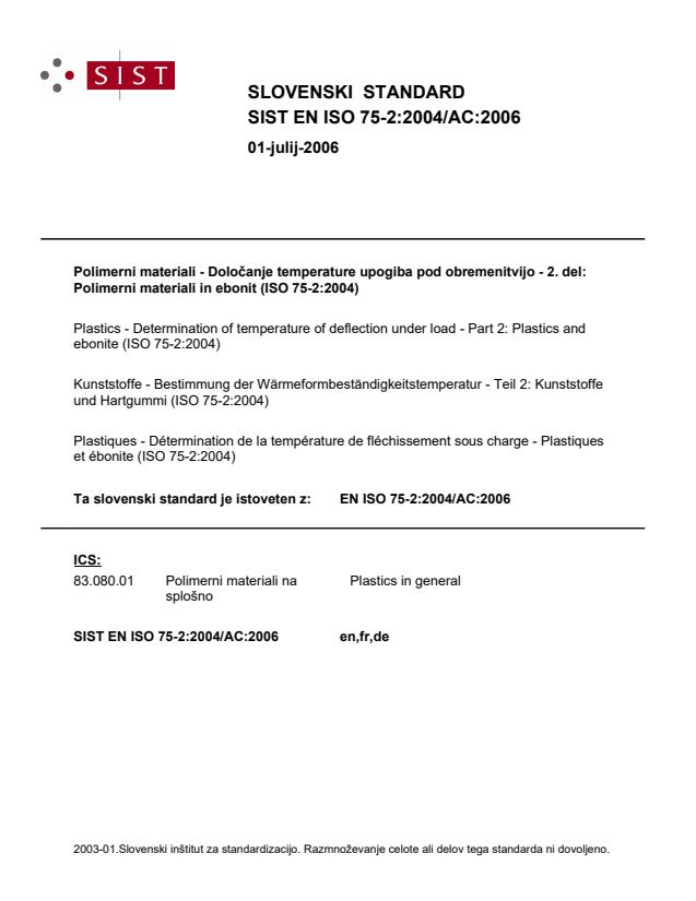 EN ISO 75-2:2004/AC:2006