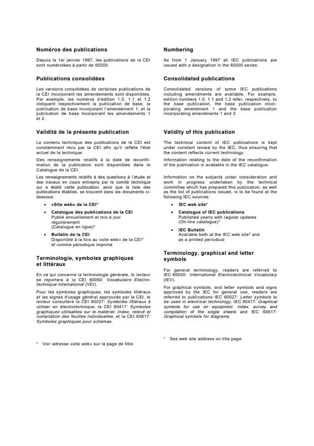 IEC 60331-21:1999 IEC 60331-21:1999 - Tests for electric cables under fire conditions - Circuit integrity - Part 21: Procedures and requirements - Cables of rated voltage up to and including 0,6/1,0 kV - Page 2 preview