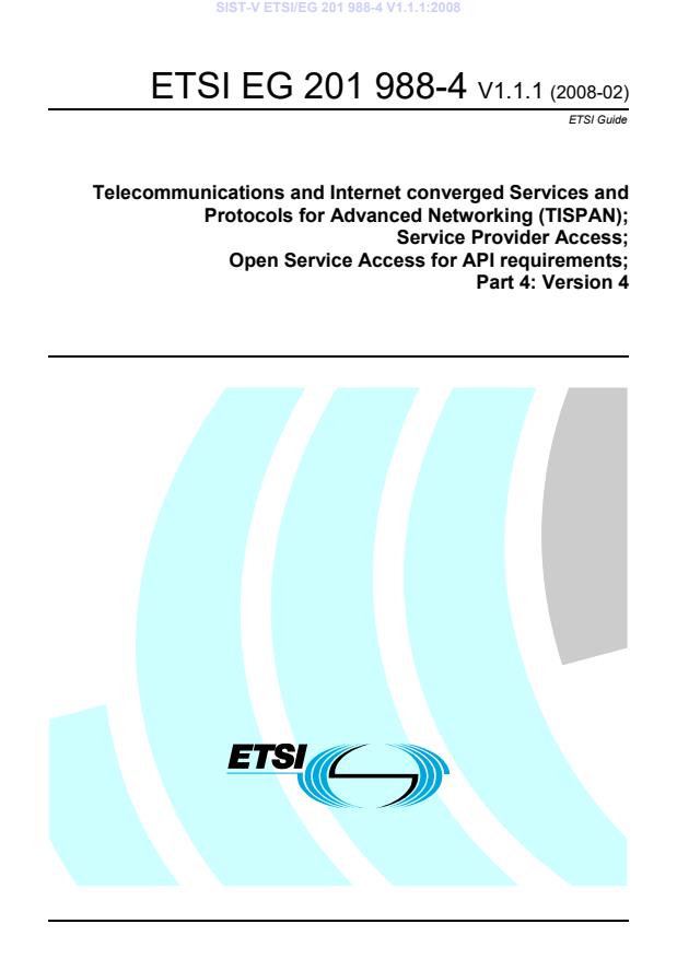 V ETSI/EG 201 988-4 V1.1.1:2008