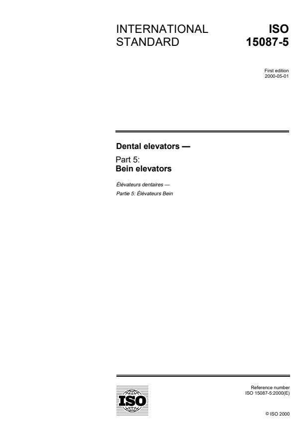 ISO 15087-5:2000 - Dental elevators