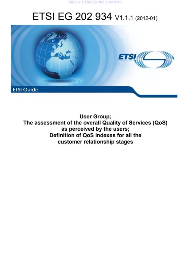 SIST-V ETSI/EG 202 934:2013