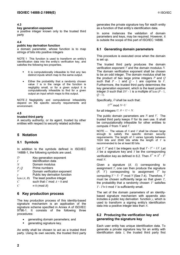ISO/IEC 14888-2:1999 ISO/IEC 14888-2:1999 - Information technology -- Security techniques -- Digital signatures with appendix - Page 4 preview