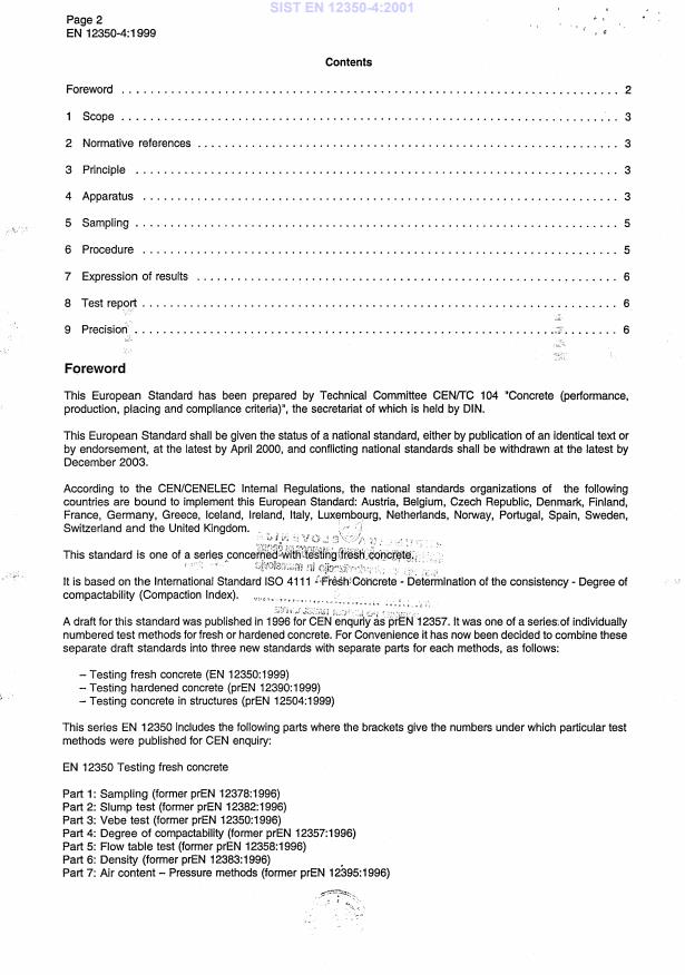 EN 12350-4:1999 EN 12350-4:2001 - Page 4 preview