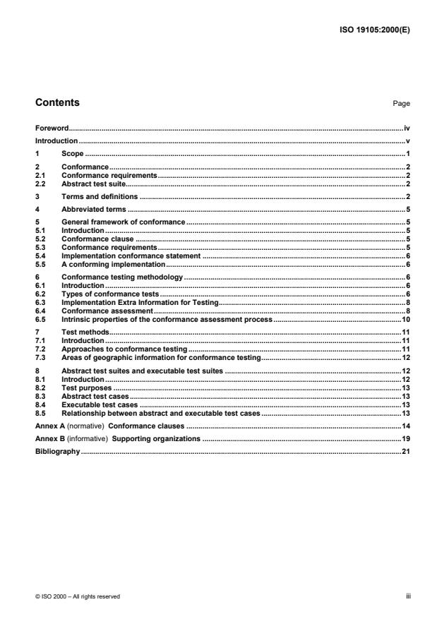 ISO 19105:2000 - Geographic information -- Conformance and testing