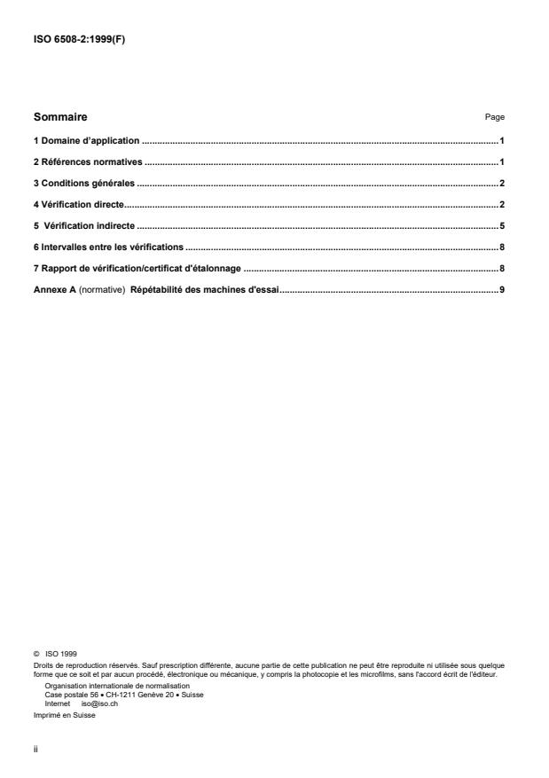 ISO 6508-2:1999 ISO 6508-2:1999 - Matériaux métalliques -- Essai de dureté Rockwell - Page 2 preview