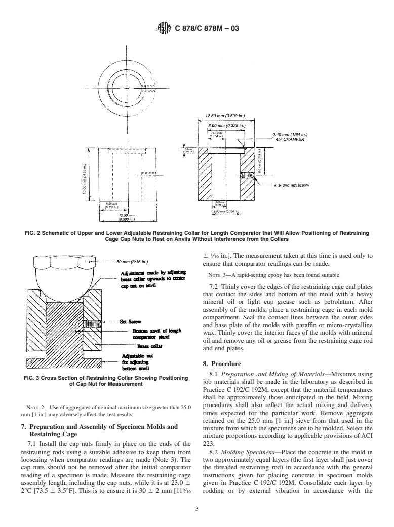 ASTM C878/C878M-03 - Standard Test Method for Restrained Expansion of Shrinkage-Compensating Concrete