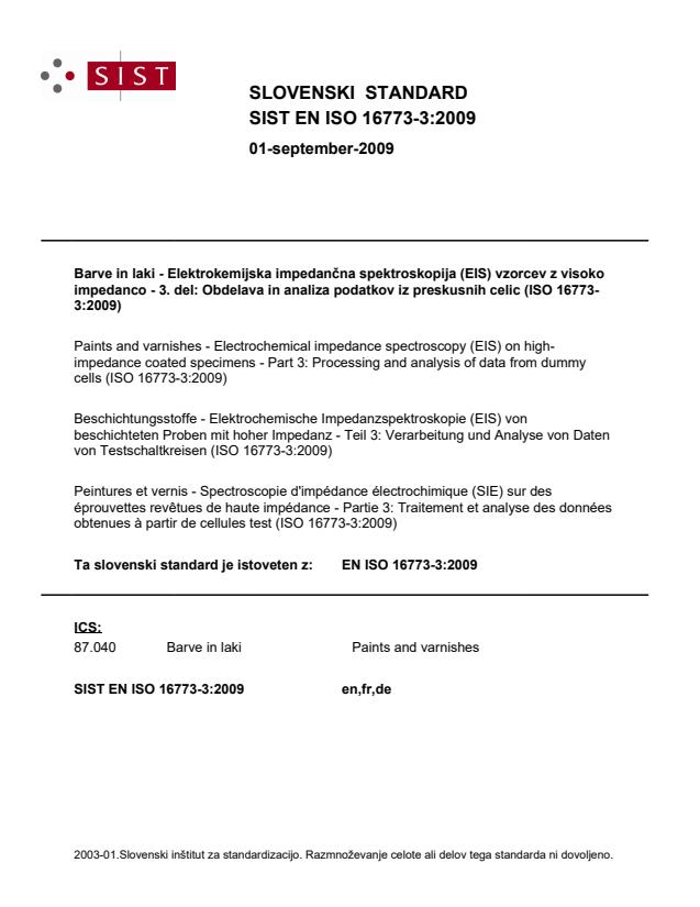 EN ISO 16773-3:2009 EN ISO 16773-3:2009 - Page 1 preview