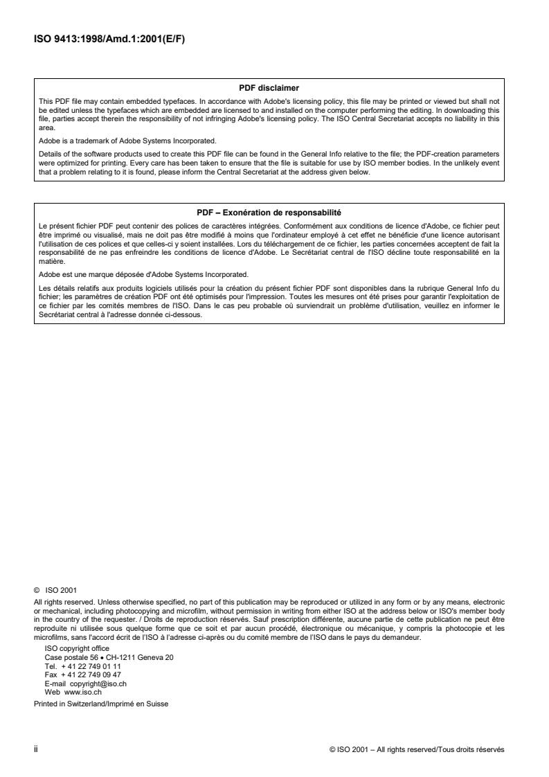 ISO 9413:1998/Amd 1:2001 ISO 9413:1998/Amd 1:2001 - Page 2 preview