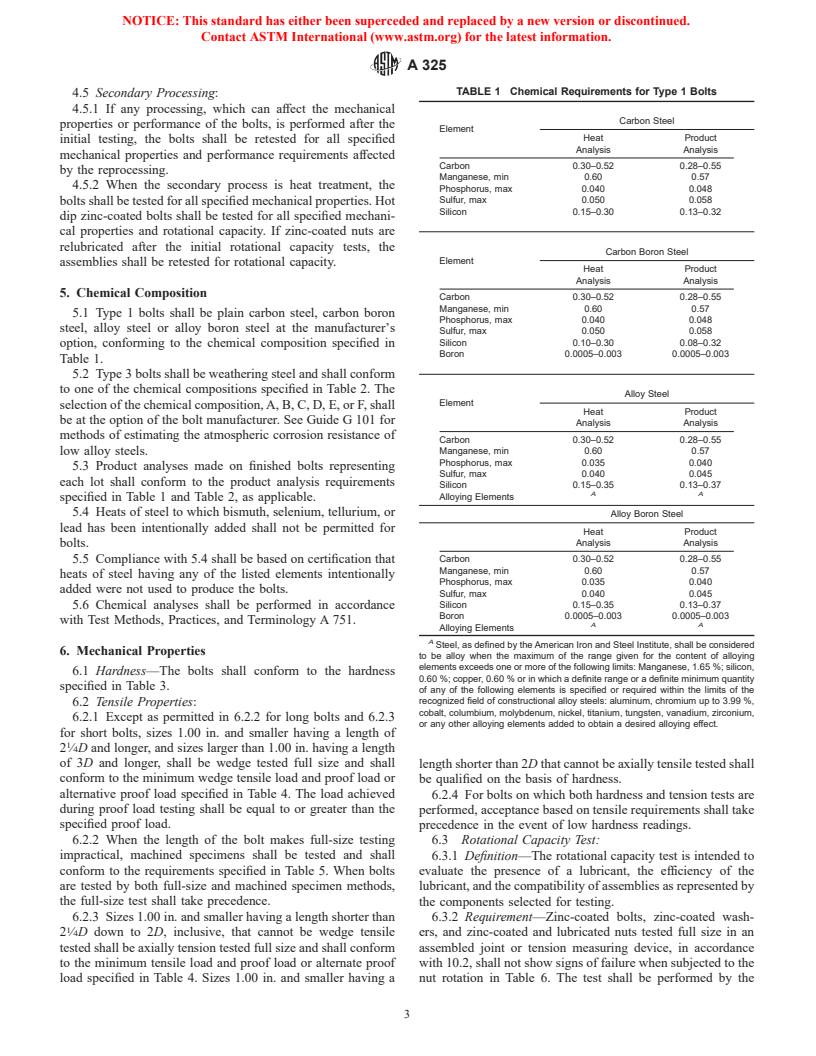 ASTM A325-02 - Standard Specification For Structural Bolts, Steel, Heat ...