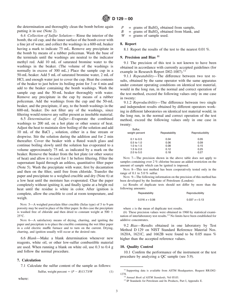 ASTM D129-00 - Standard Test Method for Sulfur in Petroleum Products (General Bomb Method)