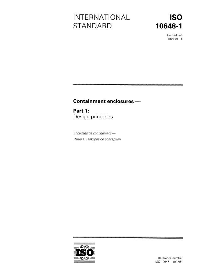 ISO 10648-1:1997 - Containment enclosures