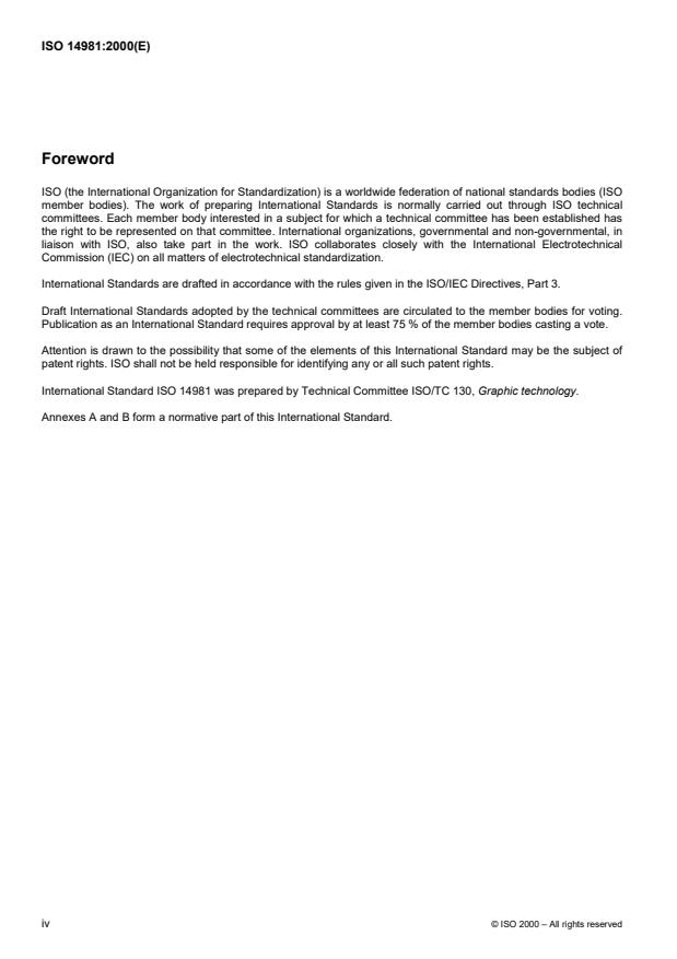 ISO 14981:2000 ISO 14981:2000 - Graphic technology -- Process control -- Optical, geometrical and metrological requirements for reflection densitometers for graphic arts use - Page 4 preview