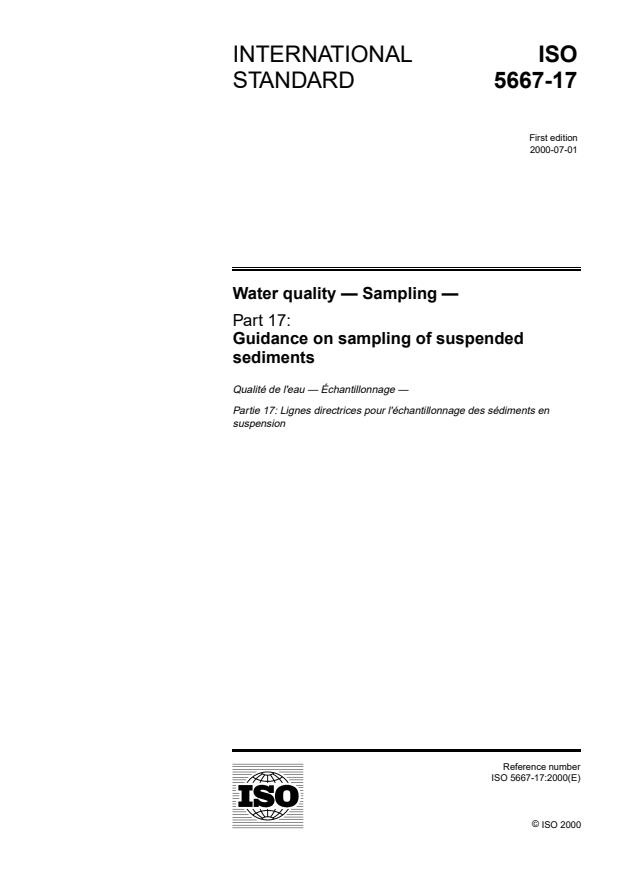 ISO 5667-17:2000 - Water quality -- Sampling