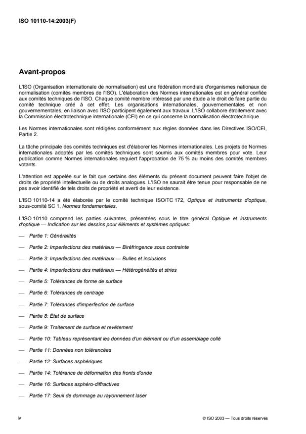 ISO 10110-14:2003 ISO 10110-14:2003 - Optique et instruments d'optique -- Indication sur les dessins pour éléments et systemes optiques - Page 4 preview