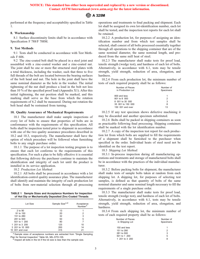 ASTM A325M-00 - Standard Specification for High-Strength Bolts for Structural Steel Joints [Metric]