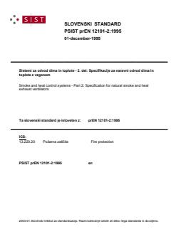 prEN 12101-2 P prEN 12101-2:1995 - Page 1 preview