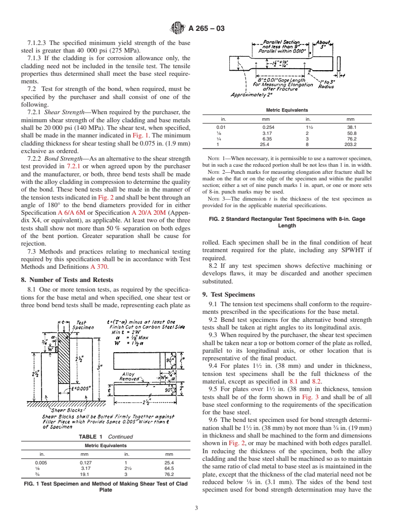 ASTM A265-03 - Standard Specification for Nickel and Nickel-Base Alloy-Clad Steel Plate