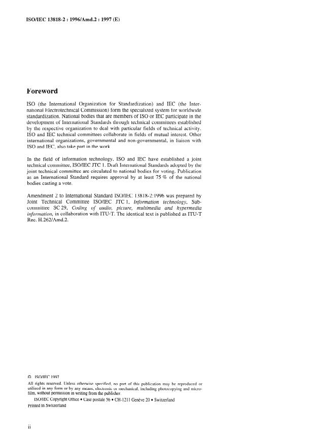 ISO/IEC 13818-2:1996/Amd 2:1997 ISO/IEC 13818-2:1996/Amd 2:1997 - 4:2:2 Profile - Page 2 preview