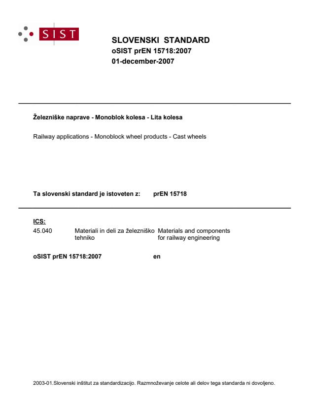 prEN 15718:2007