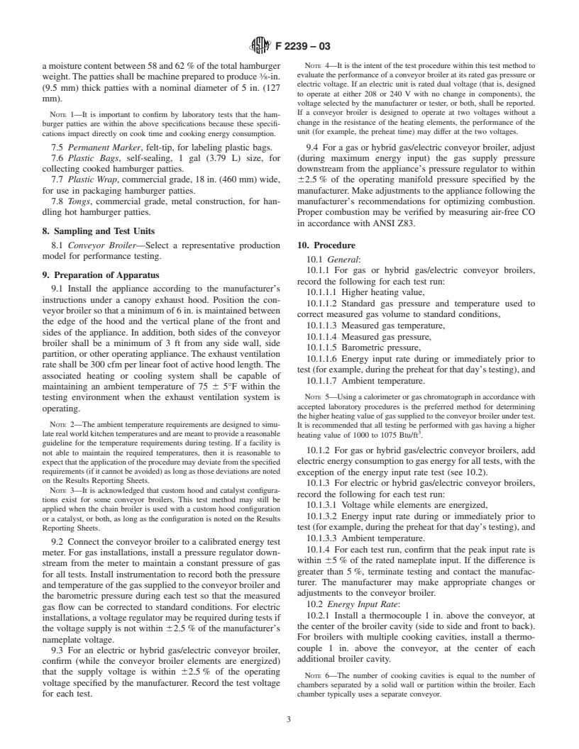 ASTM F2239-03 - Standard Test Method for Performance of Conveyor Broilers