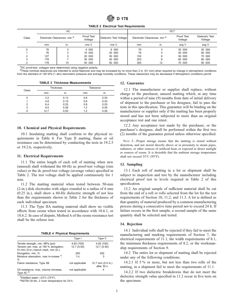 ASTM D178-01 - Standard Specification for Rubber Insulating Matting