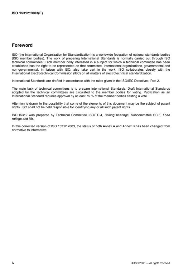 ISO 15312:2003 ISO 15312:2003 - Rolling bearings -- Thermal speed rating -- Calculation and coefficients - Page 4 preview
