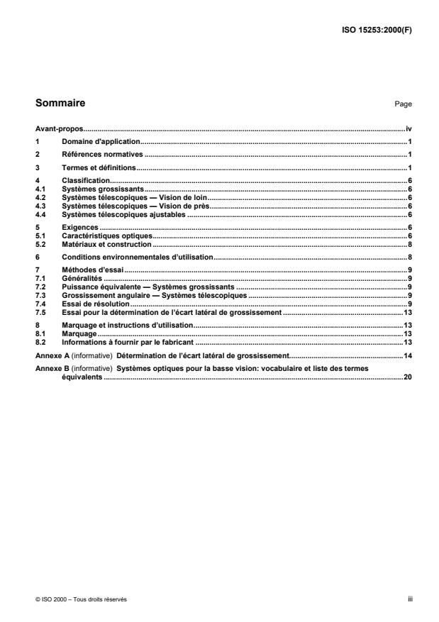 ISO 15253:2000 - Optique et instruments ophtalmiques -- Dispositifs optiques pour malvoyants
