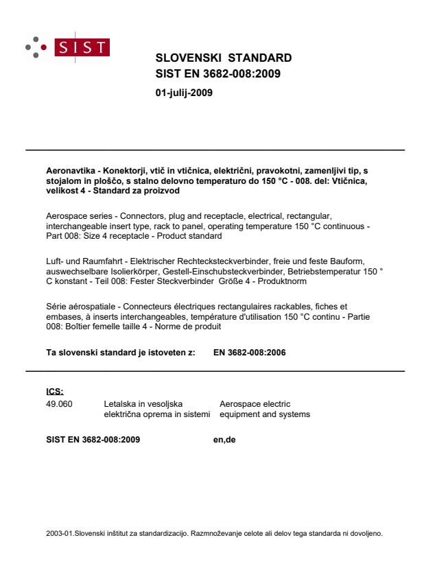 EN 3682-008:2006 EN 3682-008:2009 - Page 1 preview