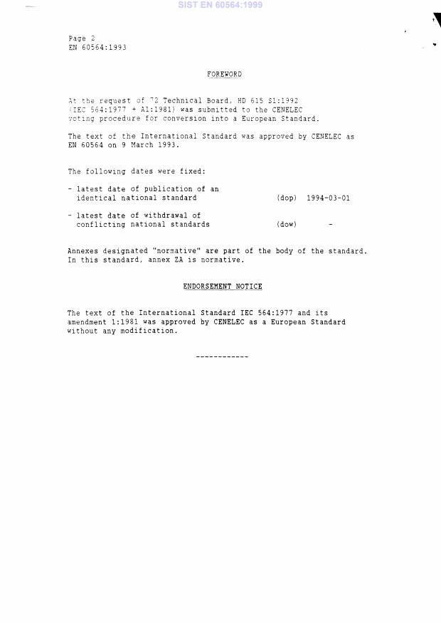 SIST EN 60564:1999 SIST EN 60564:1999 - Page 4 preview