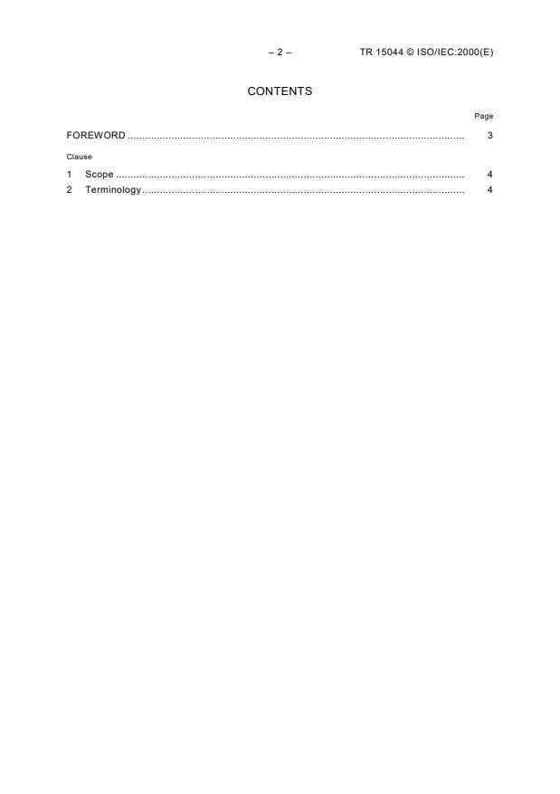 ISO/IEC TR 15044:2000 ISO/IEC TR 15044:2000 - Information technology -- Terminology for the Home Electronic System (HES) - Page 4 preview