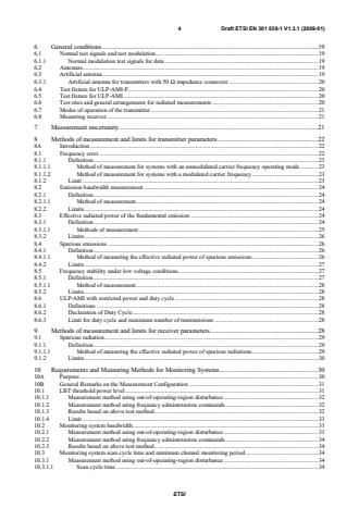 SIST EN 301 839-1 V1.3.1:2009 ETSI EN 301 839-1 V1.3.1 (2009-01) - Electromagnetic compatibility and Radio spectrum Matters (ERM); Short Range Devices (SRD); Ultra Low Power Active Medical Implants (ULP-AMI) and Peripherals (ULP-AMI-P) operating in the frequency range 402 MHz to 405 MHz; Part 1: Technical characteristics and test methods - Page 4 preview