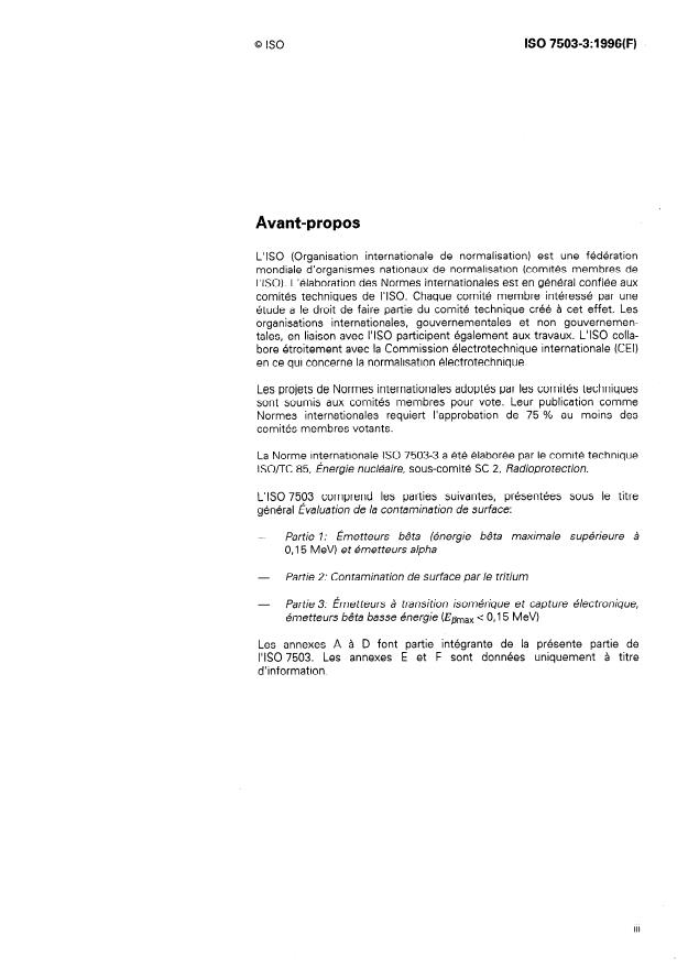 ISO 7503-3:1996 - Évaluation de la contamination de surface
