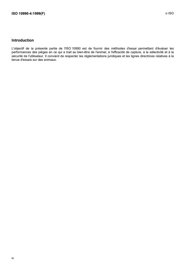 ISO 10990-4:1999 ISO 10990-4:1999 - Pieges pour animaux (mammiferes) - Page 4 preview