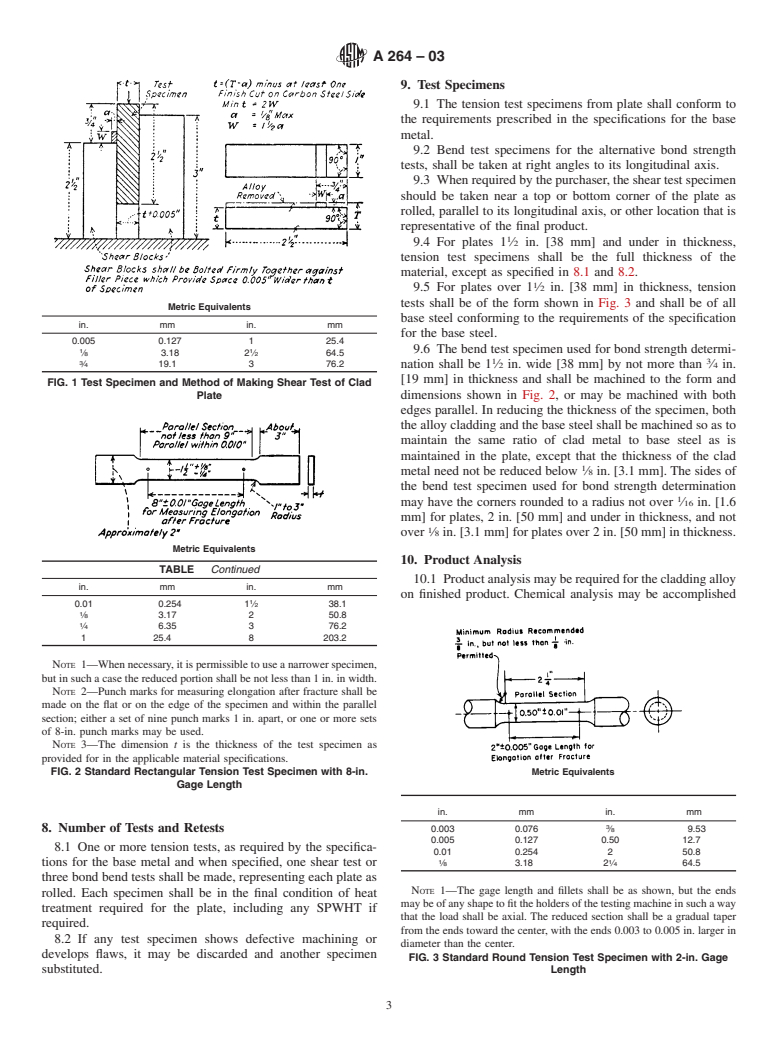 ASTM A264-03 - Specification for Stainless Chromium-Nickel Steel-Clad Plate