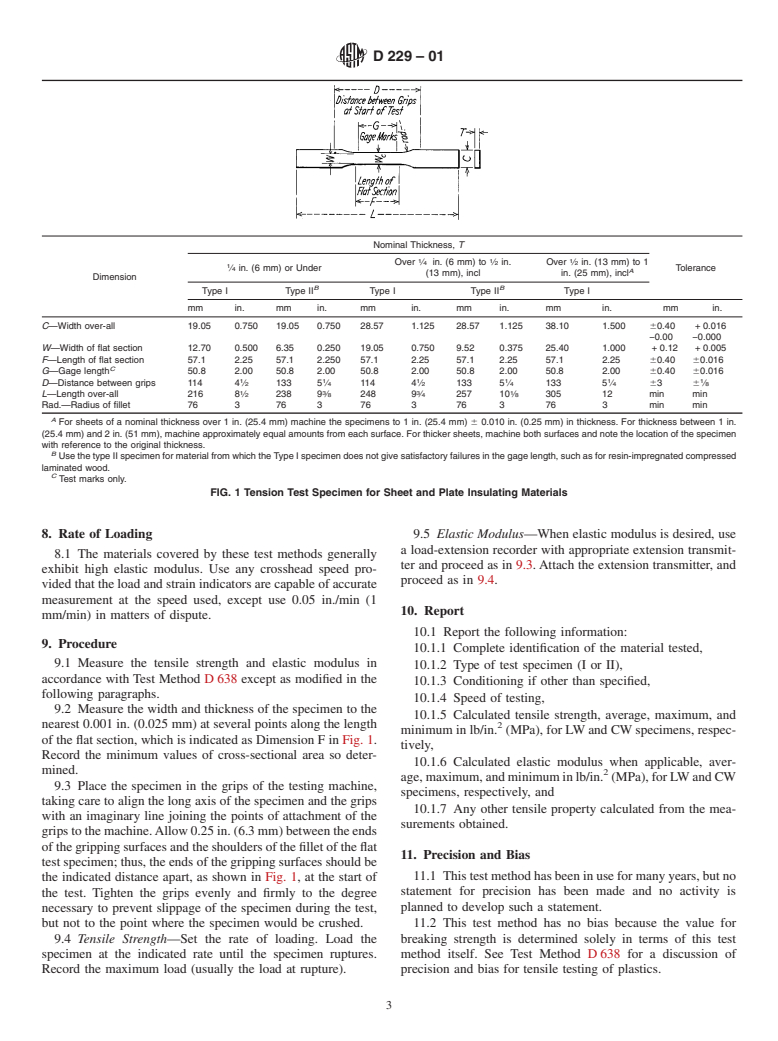 ASTM D229-01 - Standard Test Methods for Rigid Sheet and Plate Materials Used for Electrical Insulation