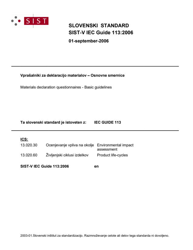 -V IEC Guide 113:2006