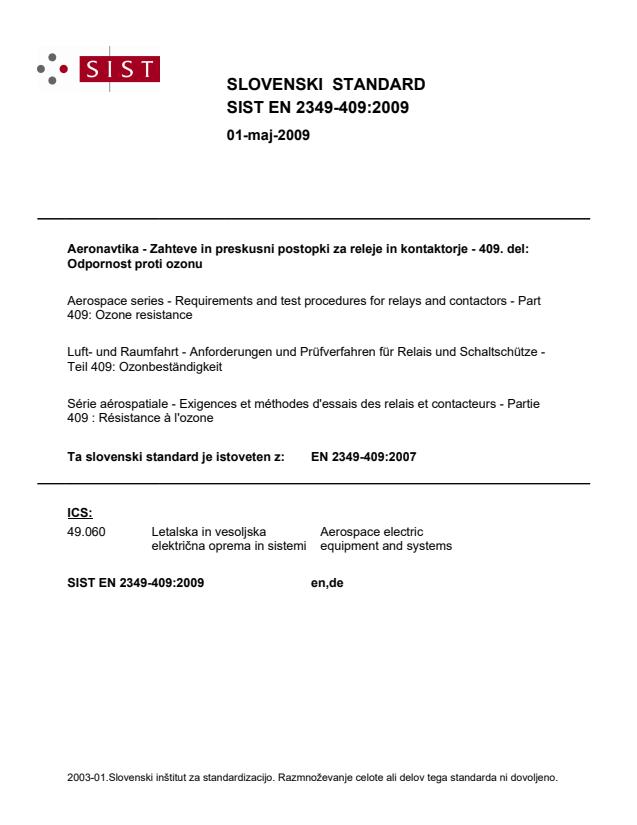 EN 2349-409:2007 EN 2349-409:2009 - Page 1 preview