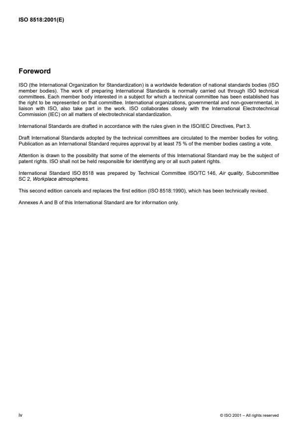 ISO 8518:2001 ISO 8518:2001 - Workplace air -- Determination of particulate lead and lead compounds -- Flame or electrothermal atomic absorption spectrometric method - Page 4 preview