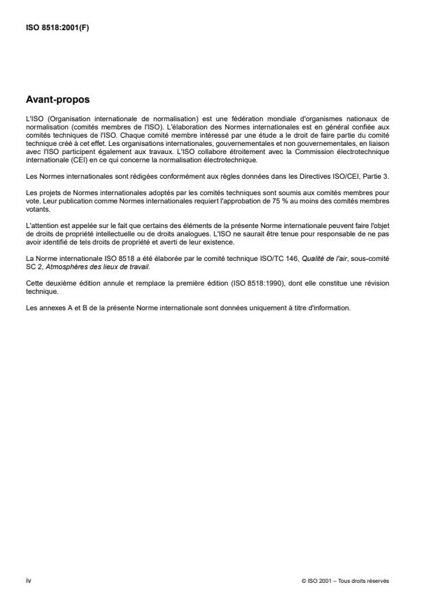 ISO 8518:2001 ISO 8518:2001 - Air des lieux de travail -- Dosage du plomb particulaire et des composés particulaires du plomb -- Méthode par spectrométrie d'absorption atomique dans la flamme ou méthode par spectrométrie d'absorption avec atomisation électrothermique - Page 4 preview