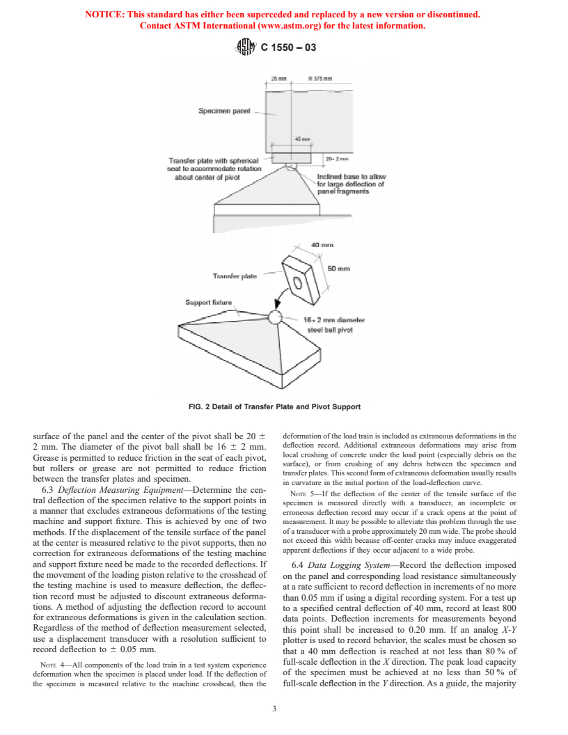 ASTM C1550-03 - Standard Test Method for Flexural Toughness of Fiber Reinforced Concrete (Using Centrally Loaded Round Panel)