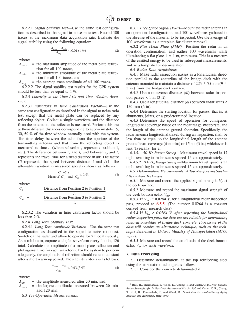 ASTM D6087-03 - Standard Test Method for Evaluating Asphalt-Covered Concrete Bridge Decks Using Ground Penetrating Radar