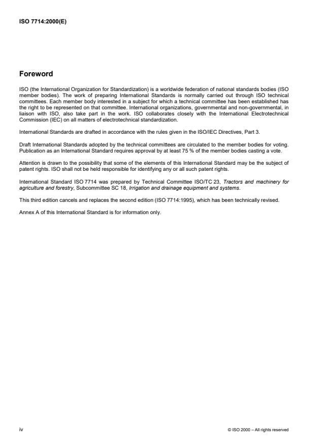ISO 7714:2000 ISO 7714:2000 - Agricultural irrigation equipment -- Volumetric valves -- General requirements and test methods - Page 4 preview