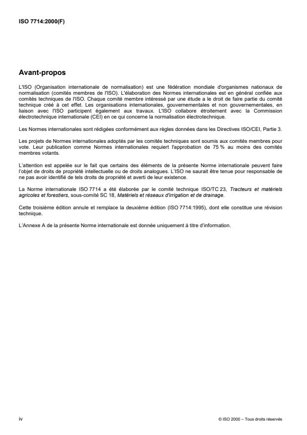 ISO 7714:2000 ISO 7714:2000 - Matériel agricole d'irrigation -- Vannes volumétriques -- Exigences générales et méthodes d'essai - Page 4 preview