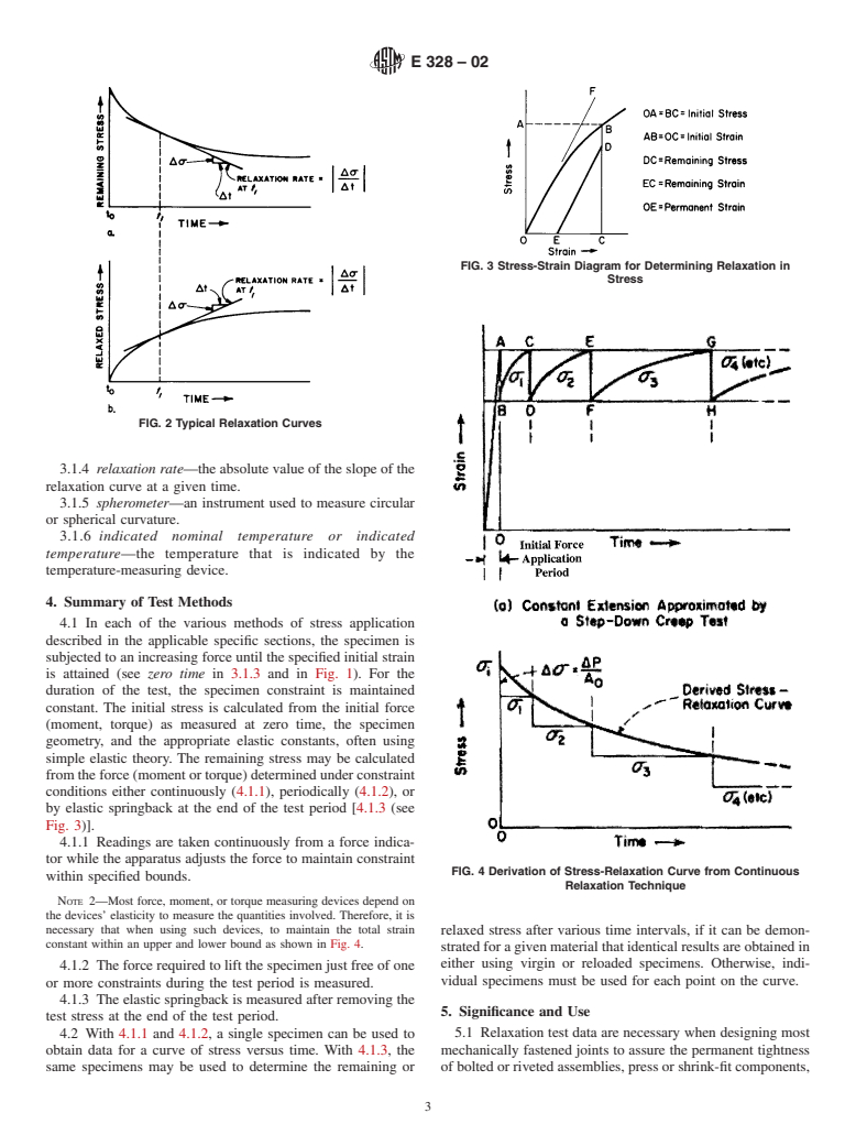 ASTM E328-02 - Standard Test Methods for Stress Relaxation Tests for Materials and Structures