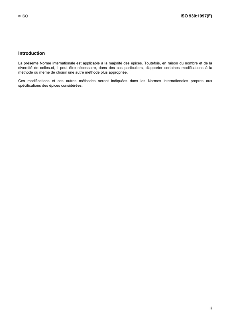 ISO 930:1997 - Épices — Détermination des cendres insolubles dans l'acide
Released:12/4/1997